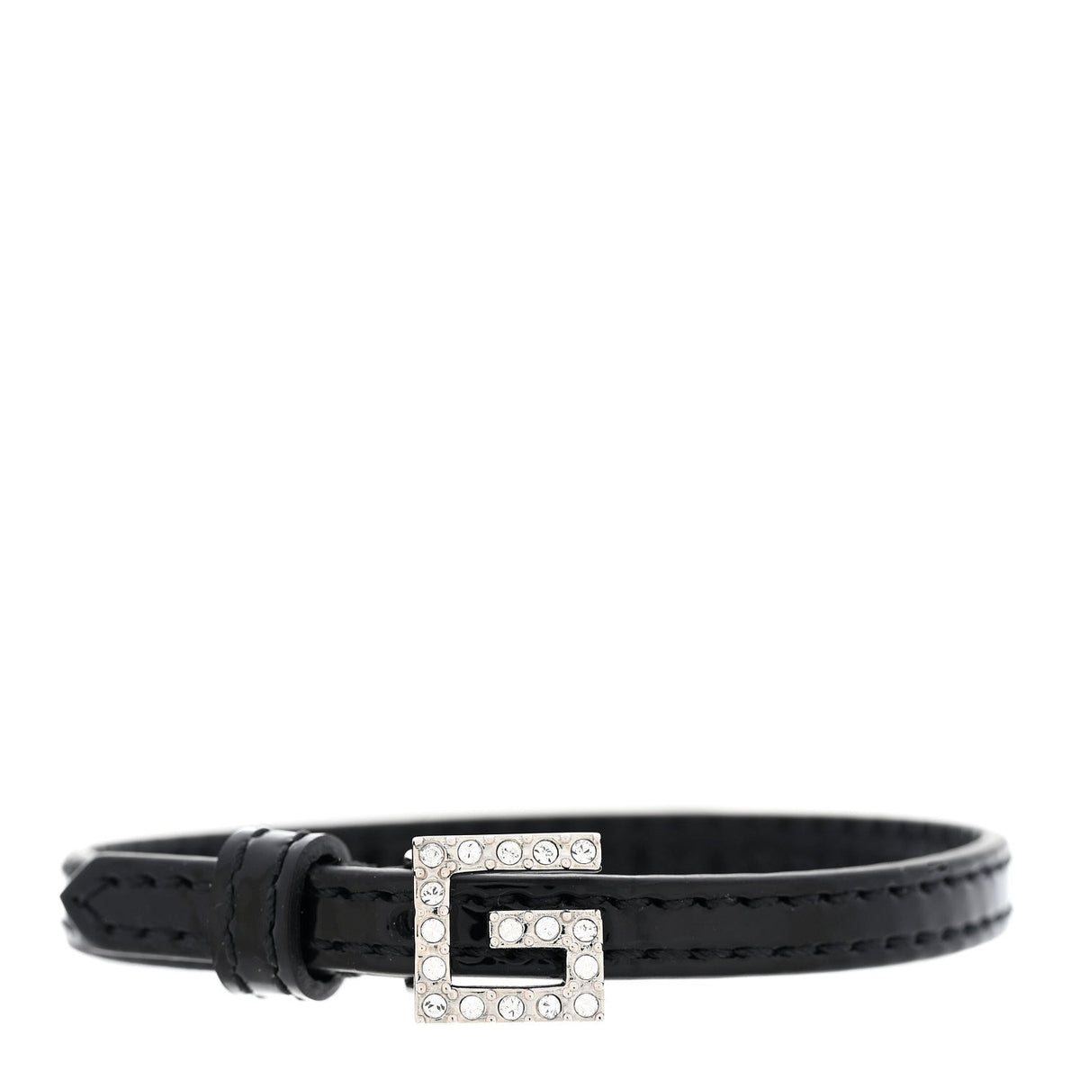 Patent Crystal G Buckle Bracelet S Black
