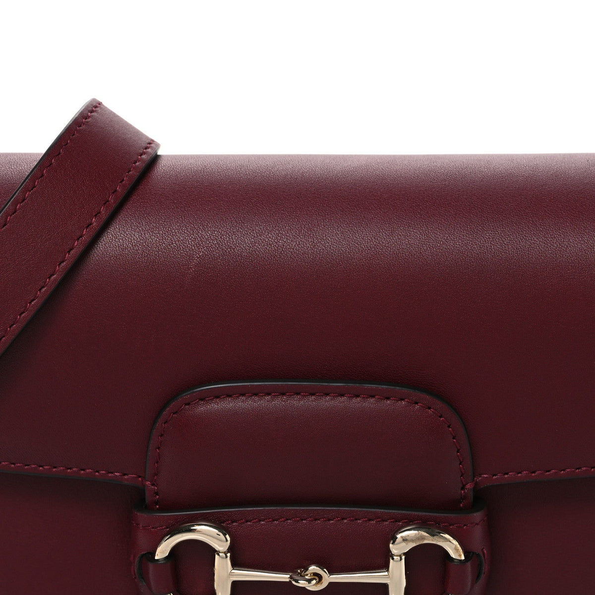 Arabella Calfskin Horsebit 1955 Soft Small Shoulder Bag Rosso Ancora