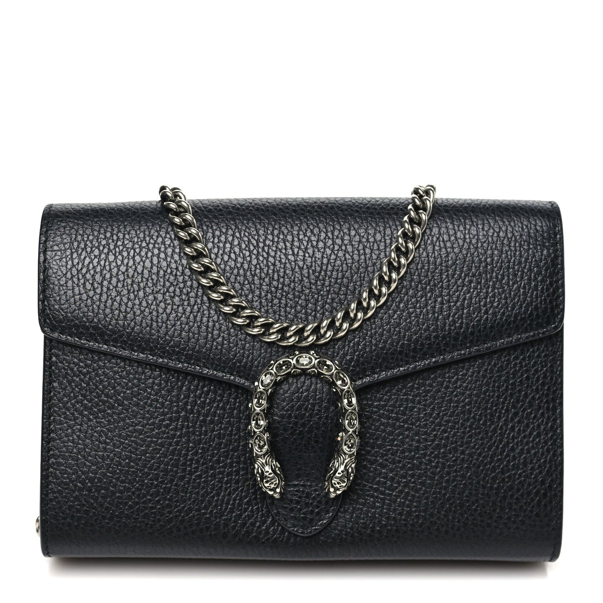 Calfskin Mini Dionysus Chain Wallet Black