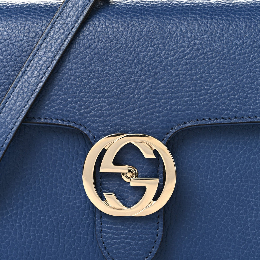 Dollar Calfskin Small Interlocking G Shoulder Bag Caspian