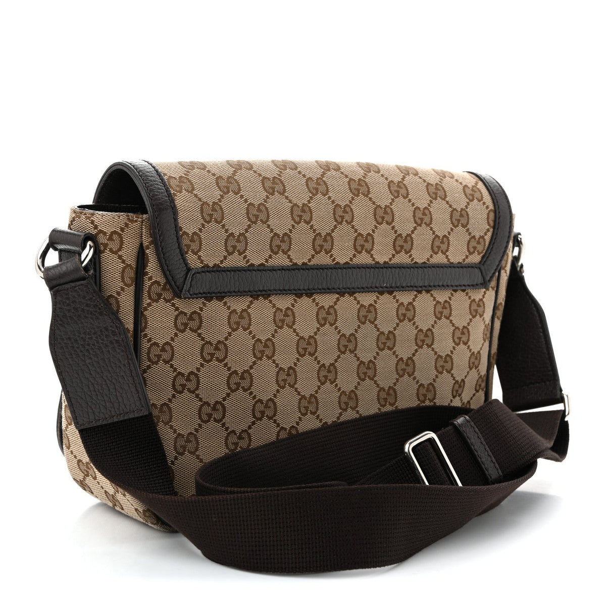 Monogram Flap Messenger Bag Beige Dark Brown