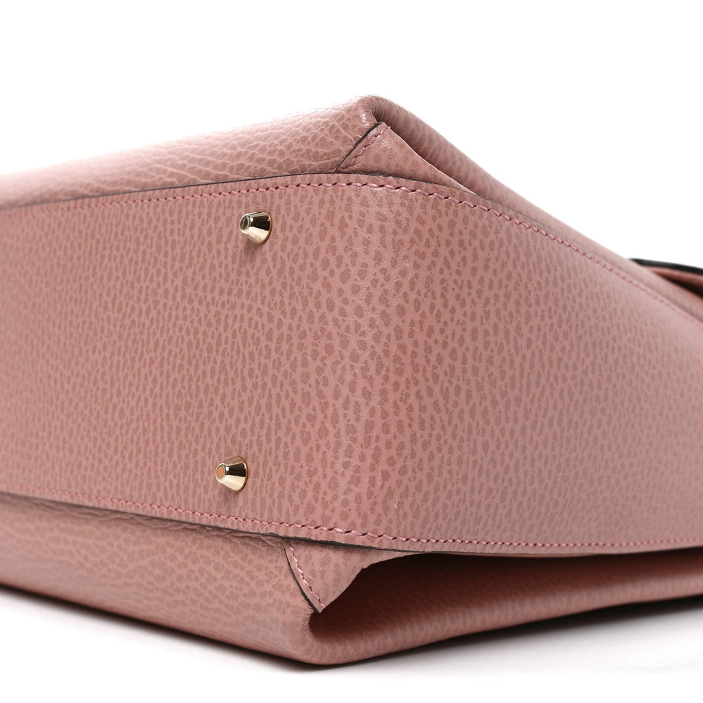 Dollar Calfskin Medium Interlocking G Top Handle Shoulder Bag Soft Pink