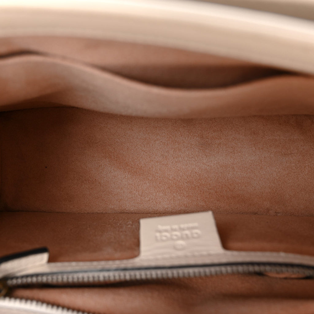 Calfskin Sylvie Web Small Queen Margaret Top Handle Bag Black White