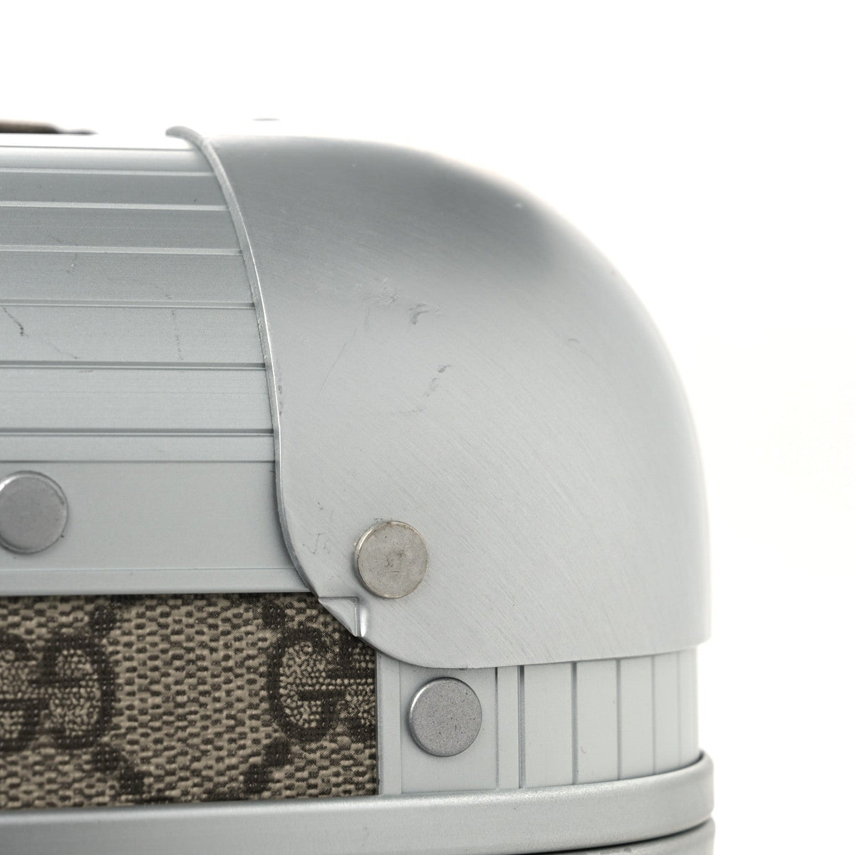 GG Supreme Monogram Aluminum Porter Beauty Case Silver