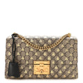 GG Supreme Monogram Bees Medium Padlock Shoulder Bag Beige Oro Black