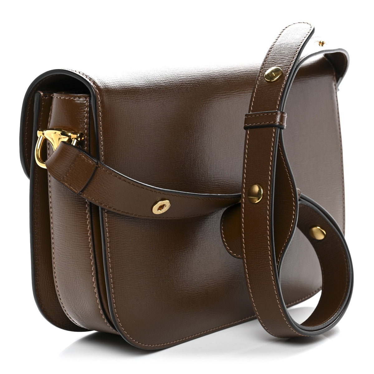 Azalea Calfskin Horsebit 1955 Shoulder Bag Brown Sugar
