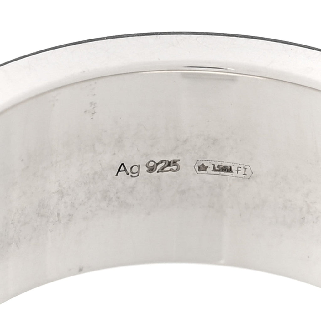 X ADIDAS Sterling Silver Trefoil GG Monogram Band Ring 53 6.5