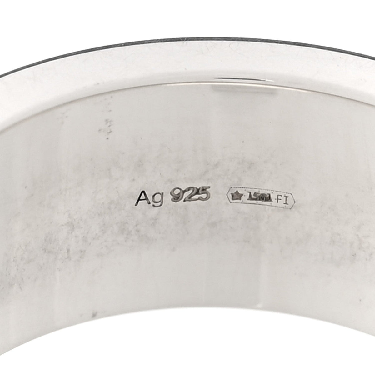 X ADIDAS Sterling Silver Trefoil GG Monogram Band Ring 53 6.5