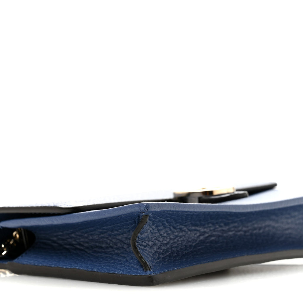 Dollar Calfskin Interlocking G Chain Wallet Caspian