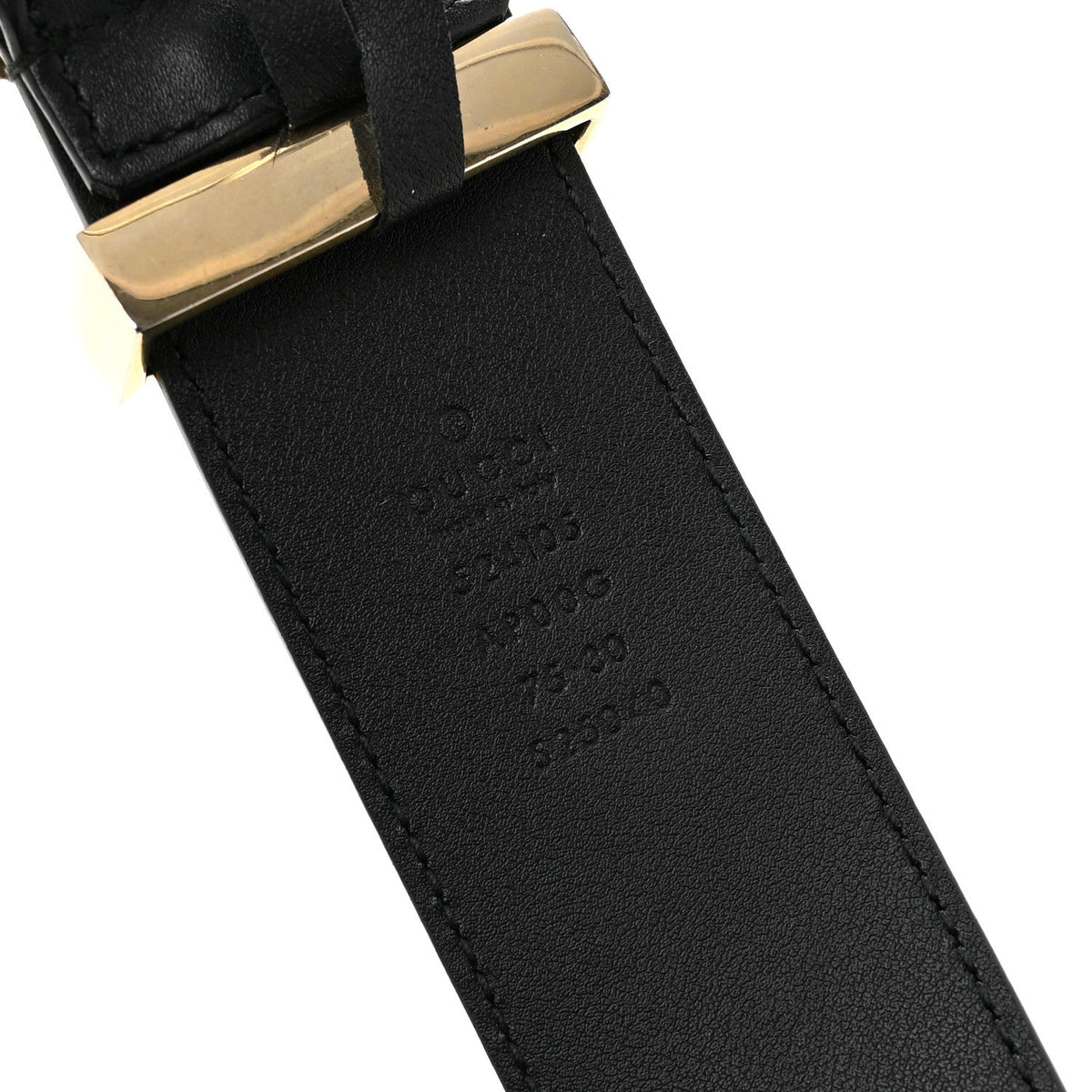 Moon Calfskin Torchon Double G 25mm Belt 75 30 Black