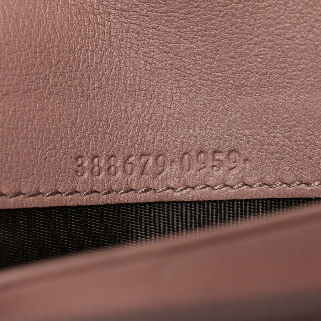 Microguccissima Bow Continental Wallet Soft Pink