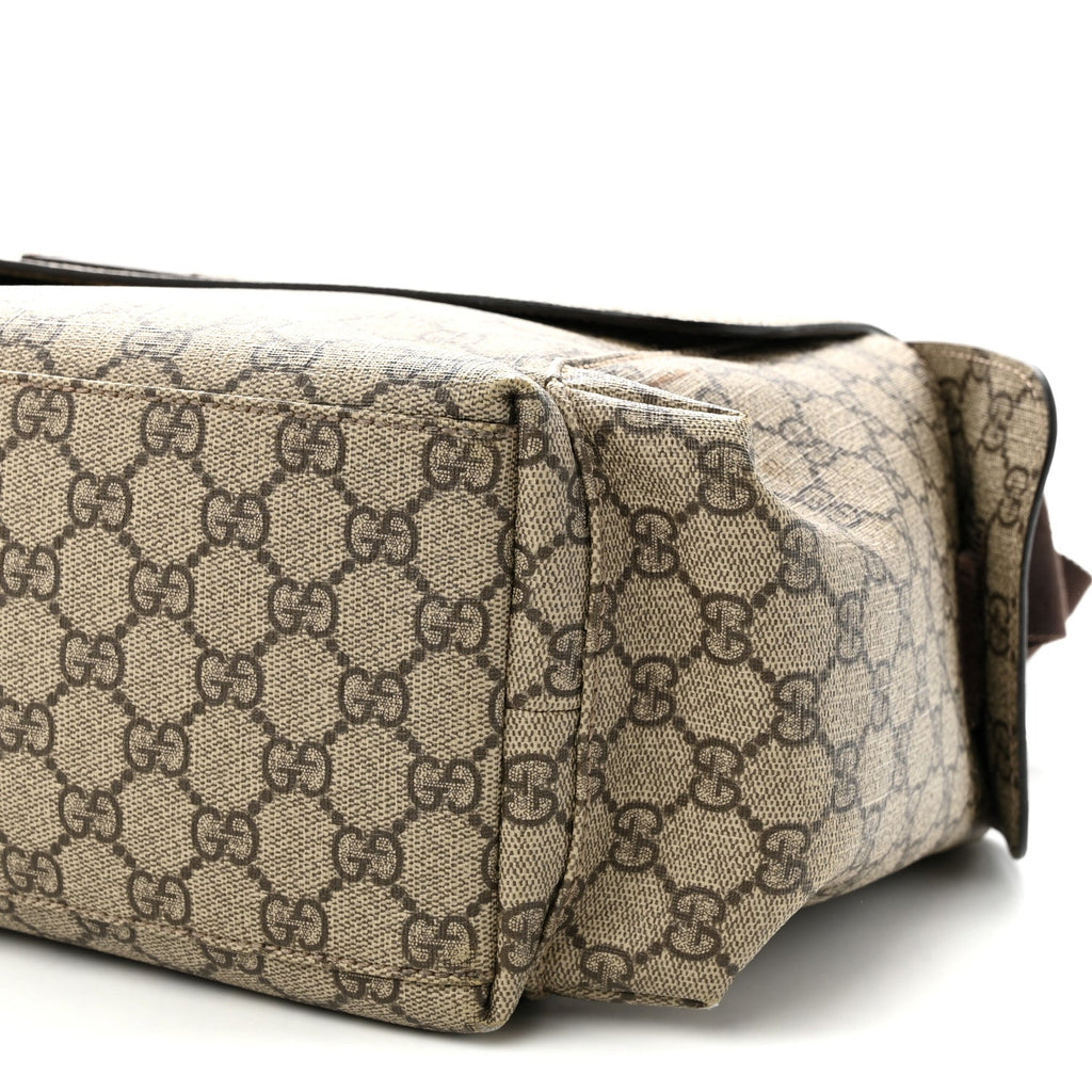 GG Plus Monogram Messenger Diaper Bag Dark Brown