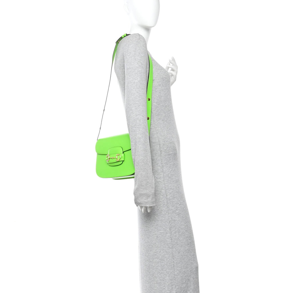 Azalea Calfskin Horsebit 1955 Shoulder Bag Electric Green