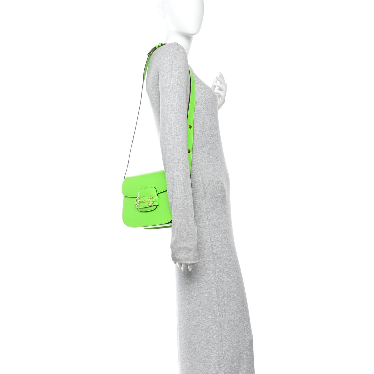 Azalea Calfskin Horsebit 1955 Shoulder Bag Electric Green