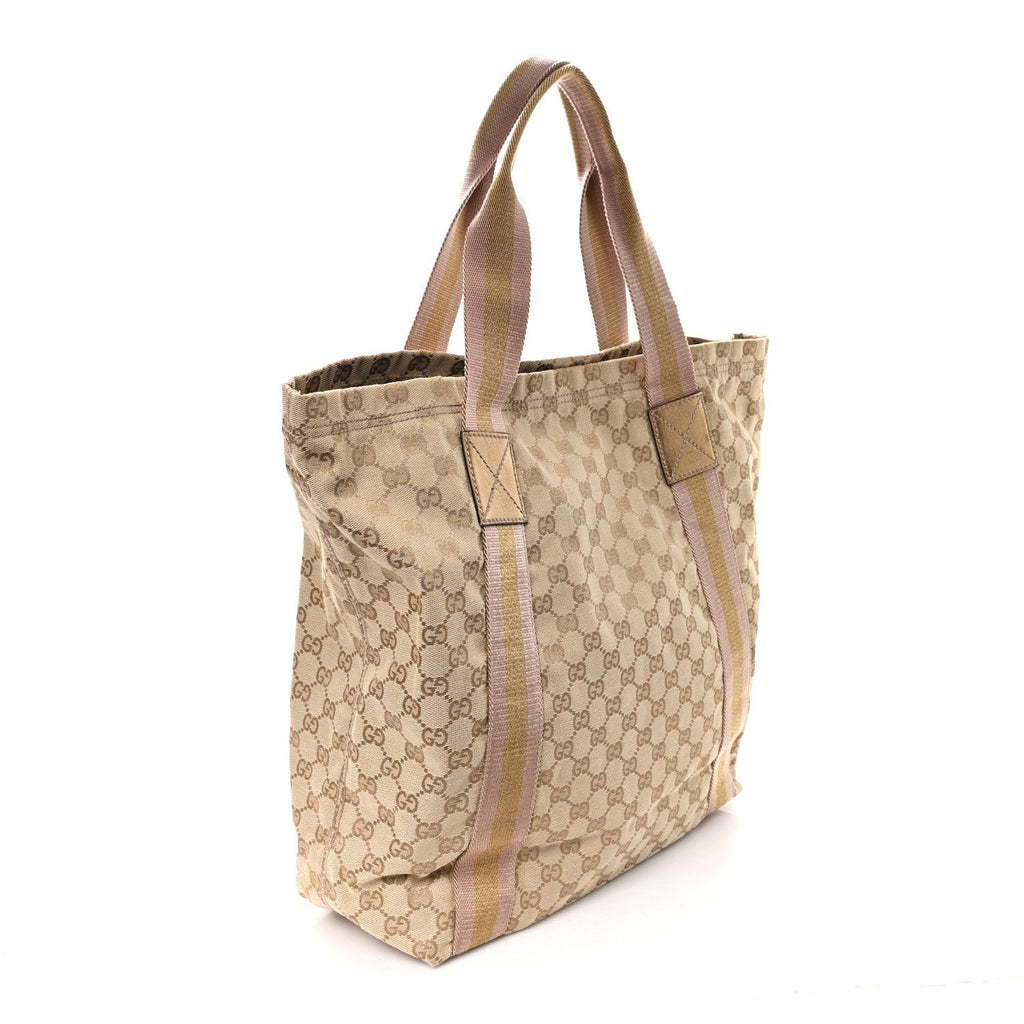 Monogram Medium Web Tote Pink Gold