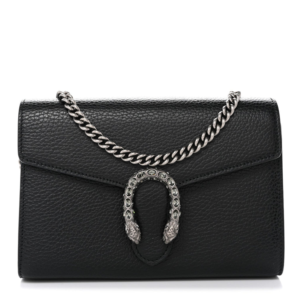 Calfskin Mini Dionysus Chain Wallet Black