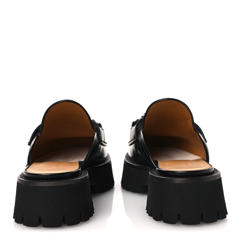 Cordovan Lux Womens Sylke Horsebit Platform Mules 37 Black