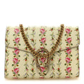 Calfskin Floral Print Mini Dionysus Chain Wallet Ivory Pink