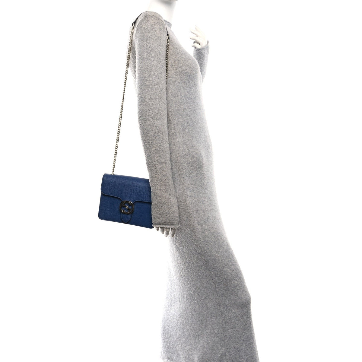 Dollar Calfskin Small Interlocking G Shoulder Bag Caspian