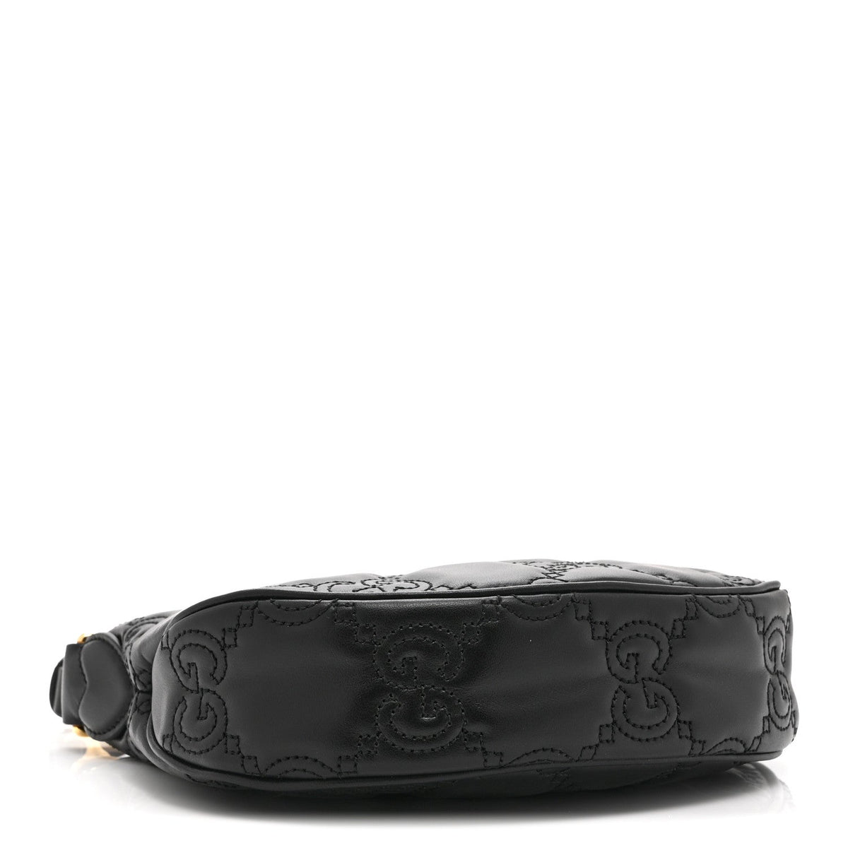 Calfskin GG Matelasse Mini Hobo Shoulder Bag Black