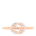 18K Rose Gold Diamond Interlocking G Ring 52 6