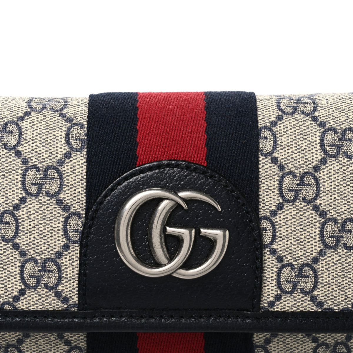 GG Supreme Monogram Web Small Ophidia Belt Bag 90 36 Beige Navy