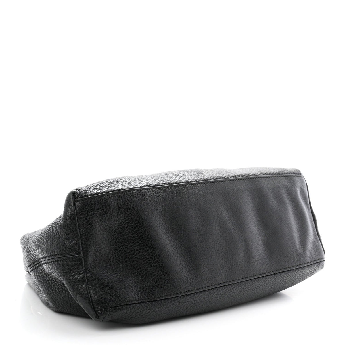 Pebbled Calfskin Medium Soho Chain Shoulder Bag Black