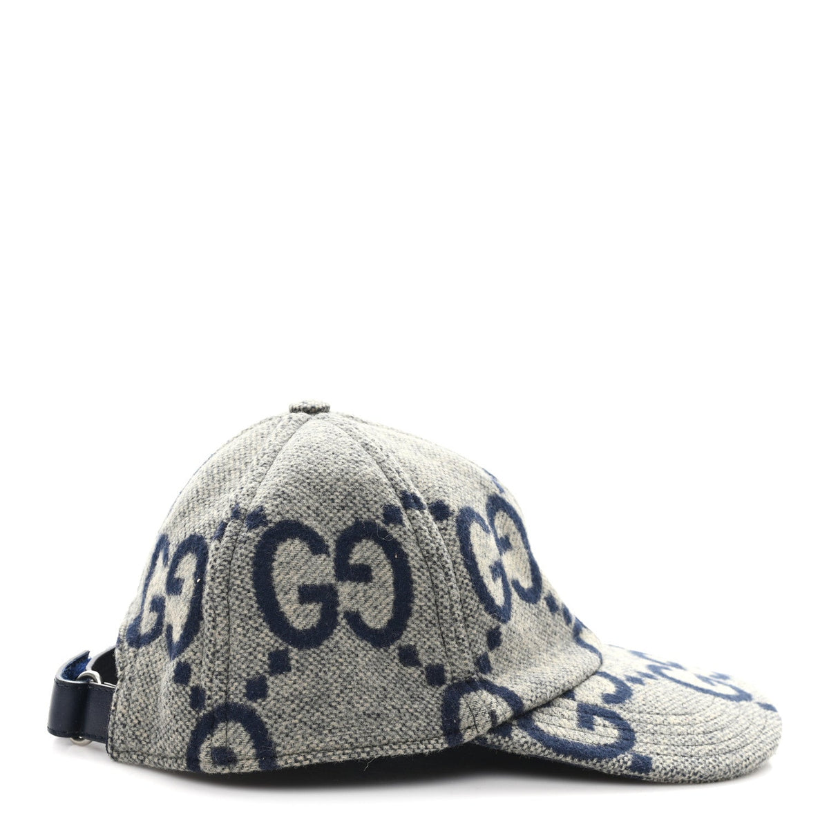 Wool Monogram Jumbo GG Antonio Baseball Hat M Grey