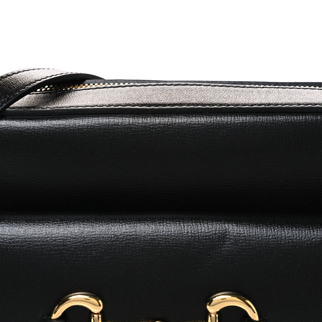 Textured Calfskin Small Horsebit 1955 Shoulder Bag Black
