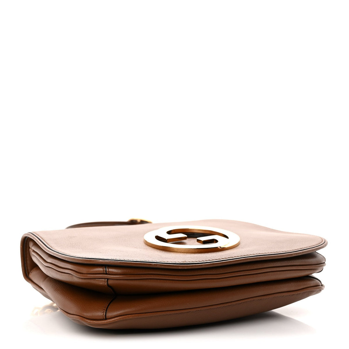 Roxy Calfskin Web Medium Blondie Shoulder Flap Bag Cuir