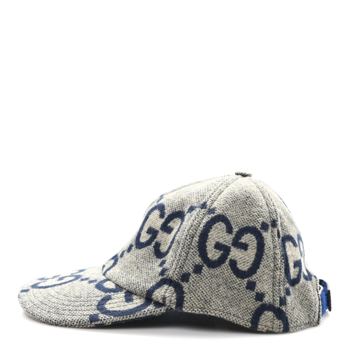 Wool Monogram Jumbo GG Antonio Baseball Hat M Grey