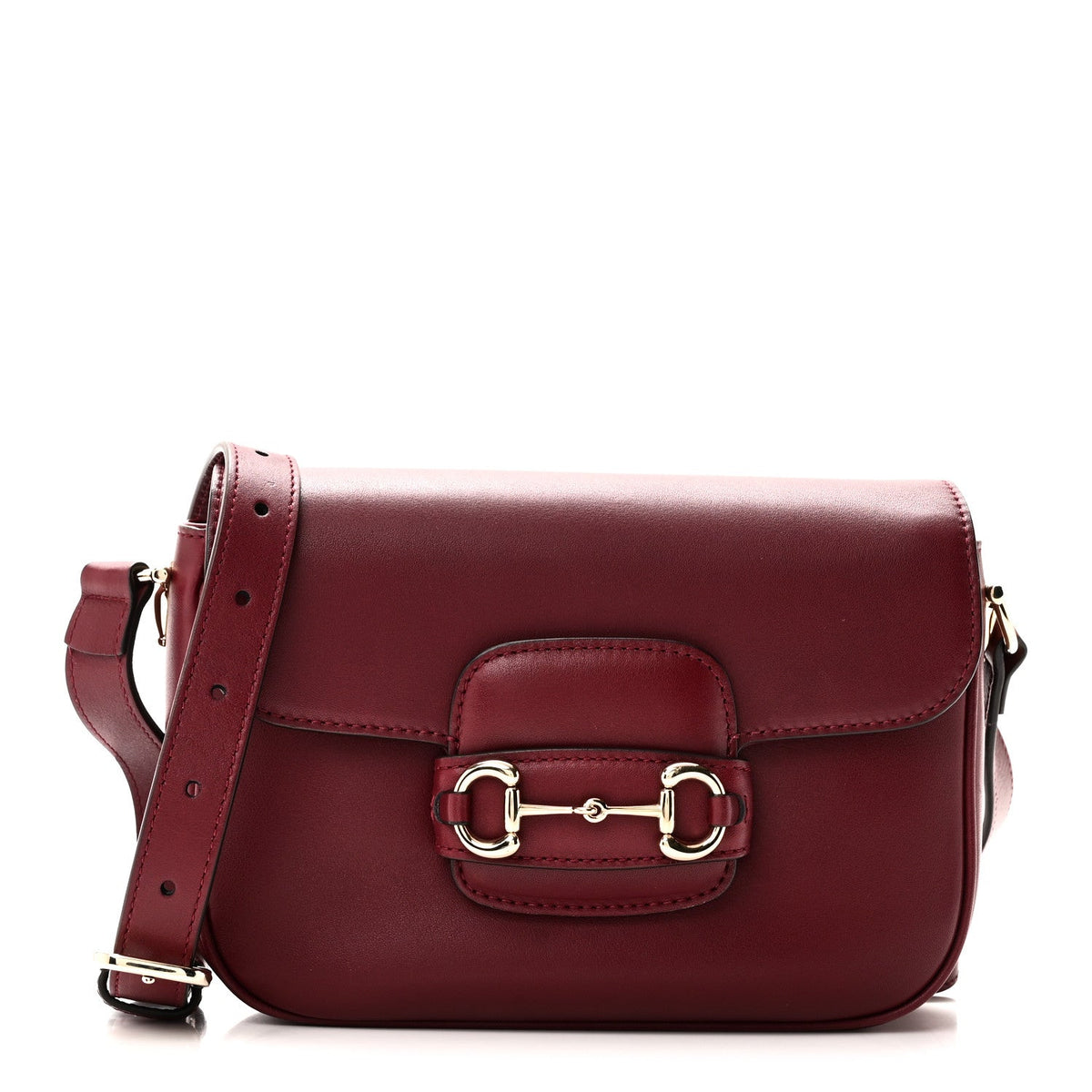 Arabella Calfskin Horsebit 1955 Shoulder Bag Rosso Ancora