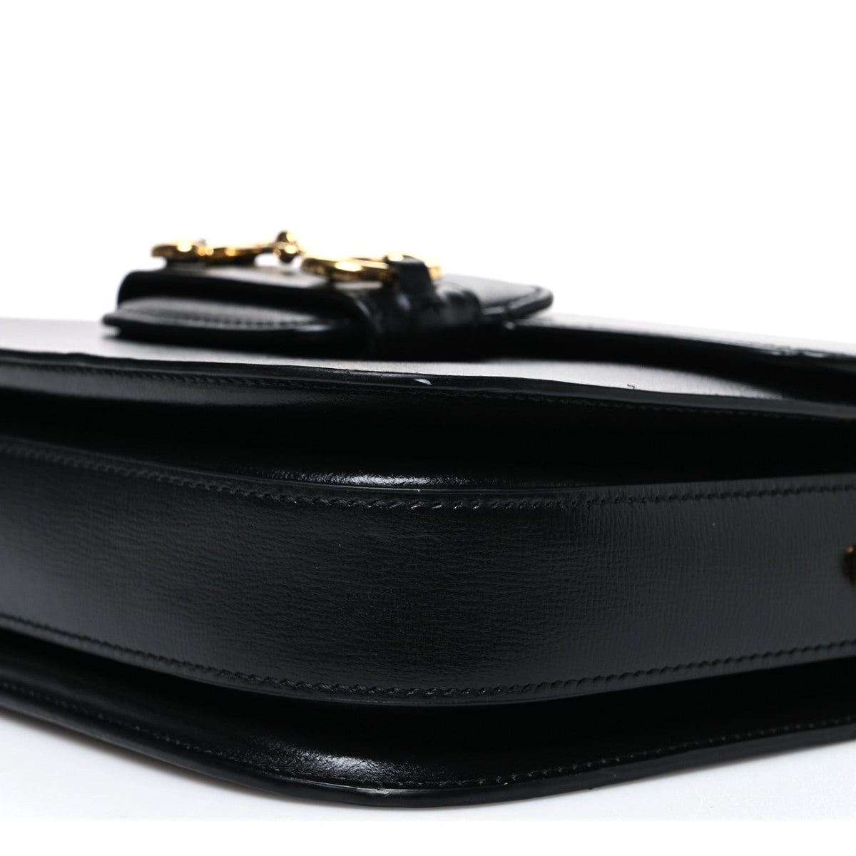 Azalea Calfskin Horsebit 1955 Shoulder Bag Black Black