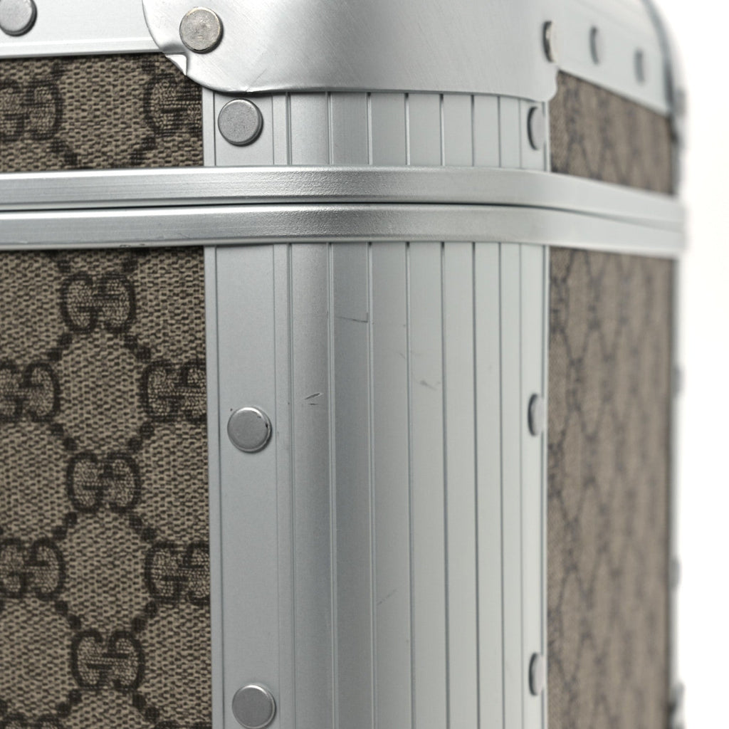 GG Supreme Monogram Aluminum Porter Beauty Case Silver