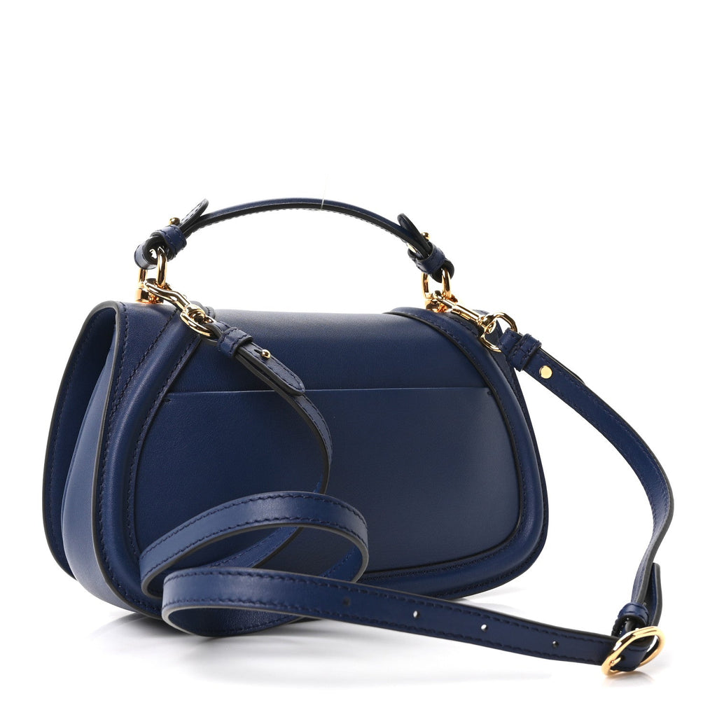 Roxy Calfskin Medium Blondie Top Handle Bag Blue Agata