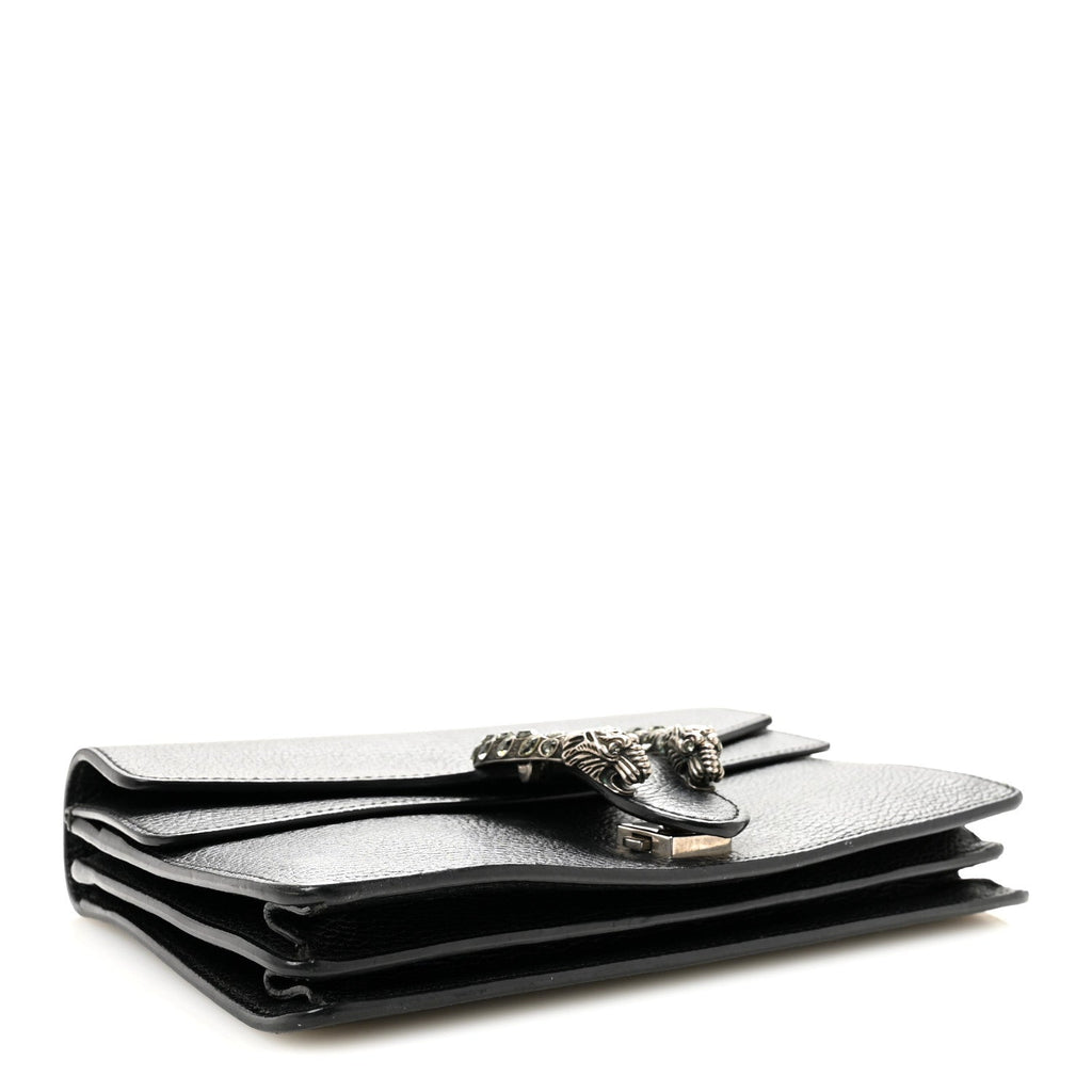 Pebbled Calfskin Small Dionysus Shoulder Bag Black