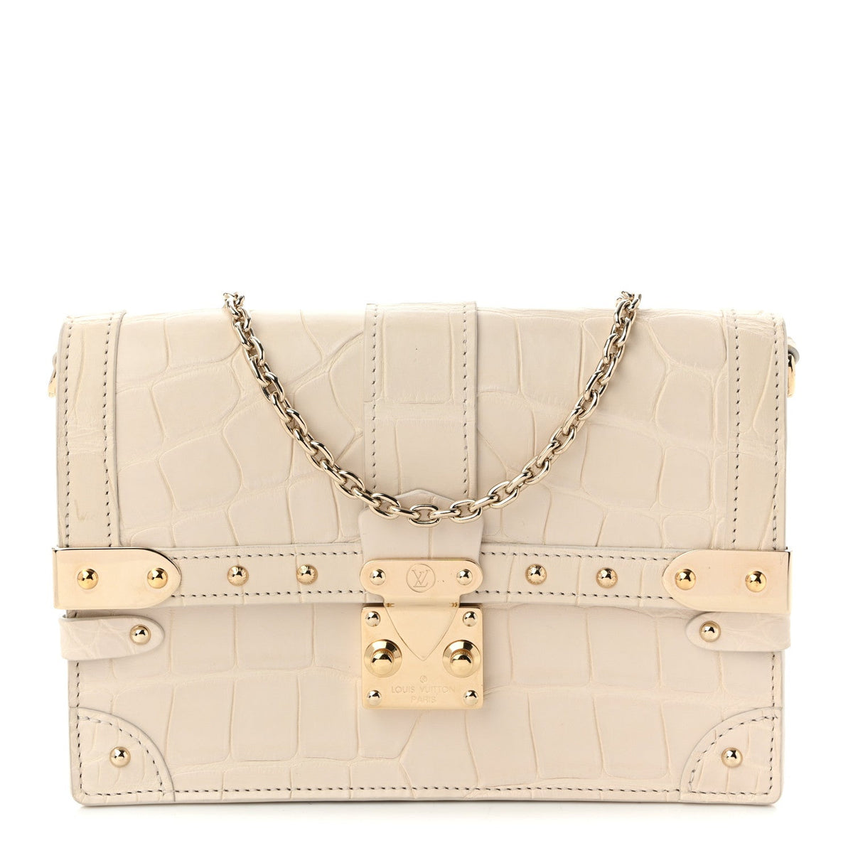 Alligator Trunk Chain Wallet Latte