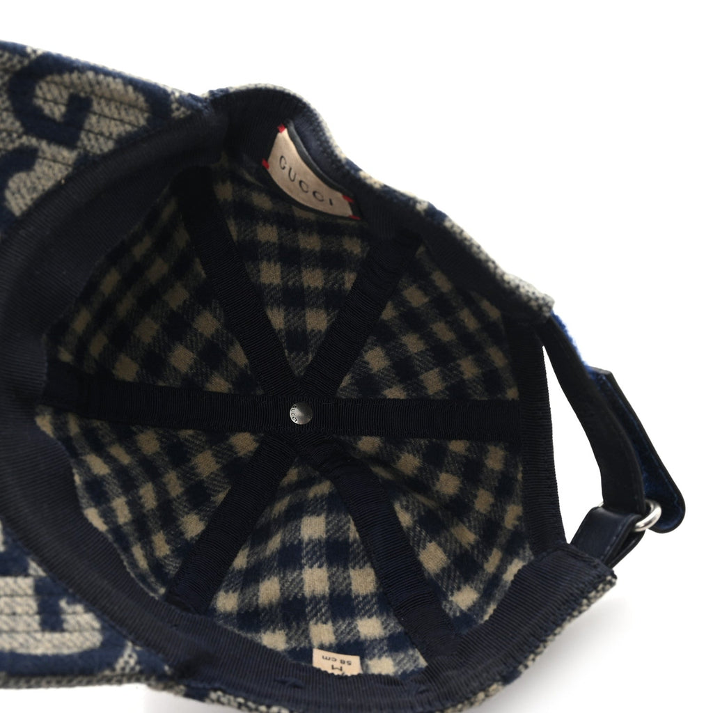 Wool Monogram Jumbo GG Antonio Baseball Hat M Grey