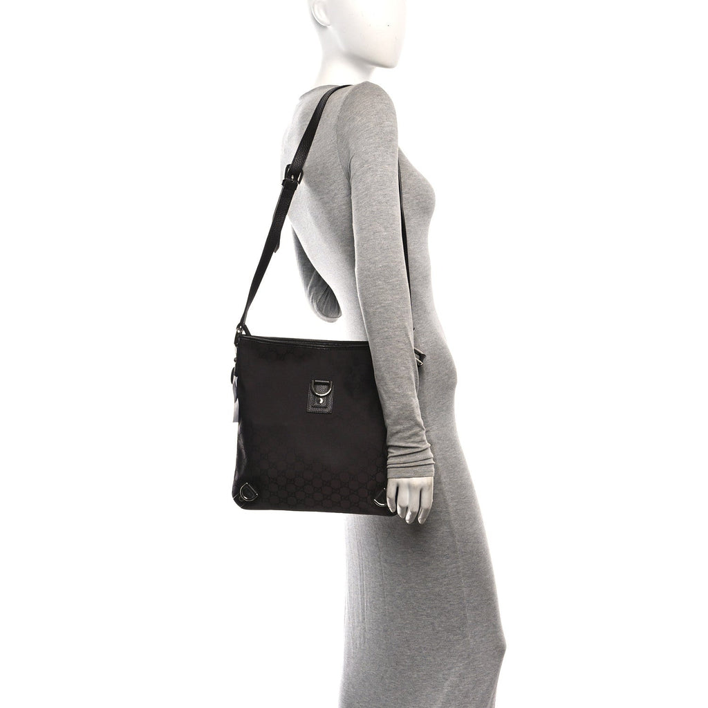 Nylon Monogram Abbey Messenger Bag Dark Brown