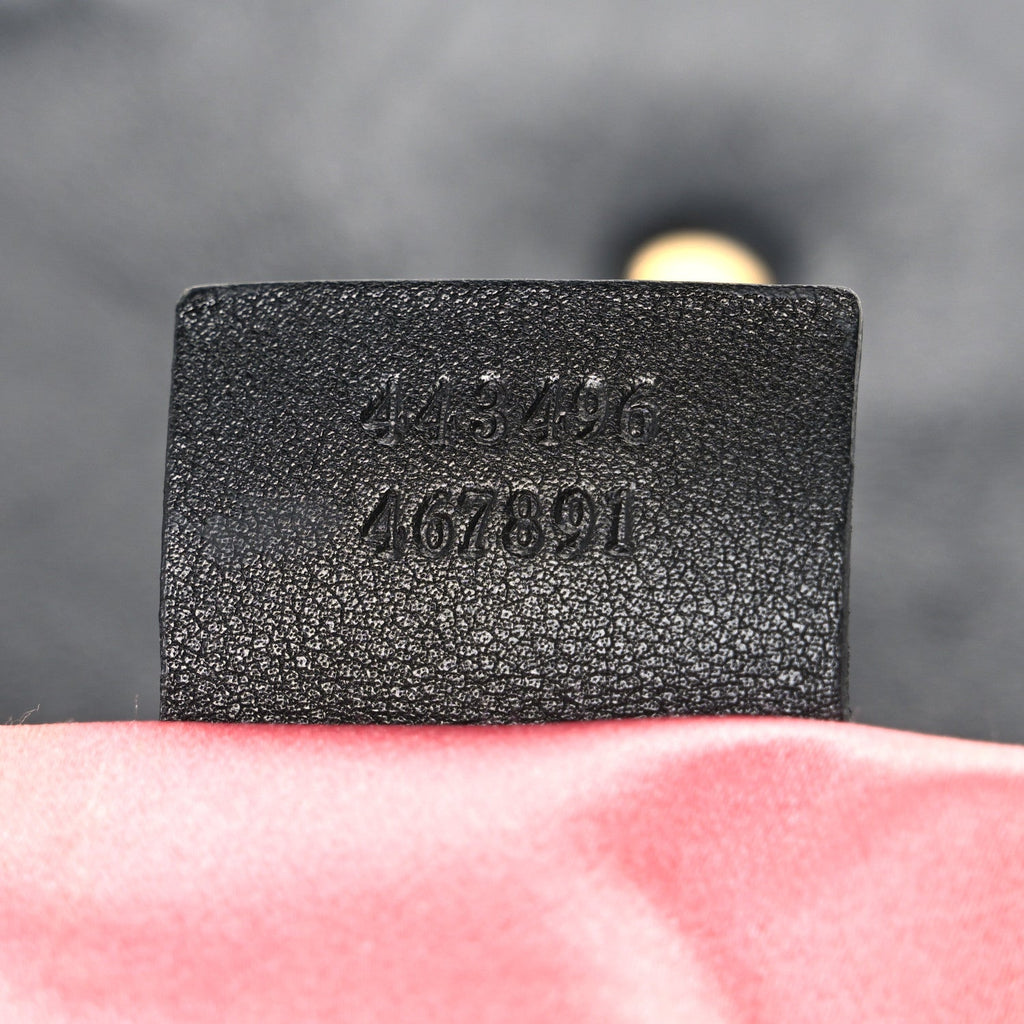 Velvet Matelasse Medium GG Marmont Shoulder Bag Black