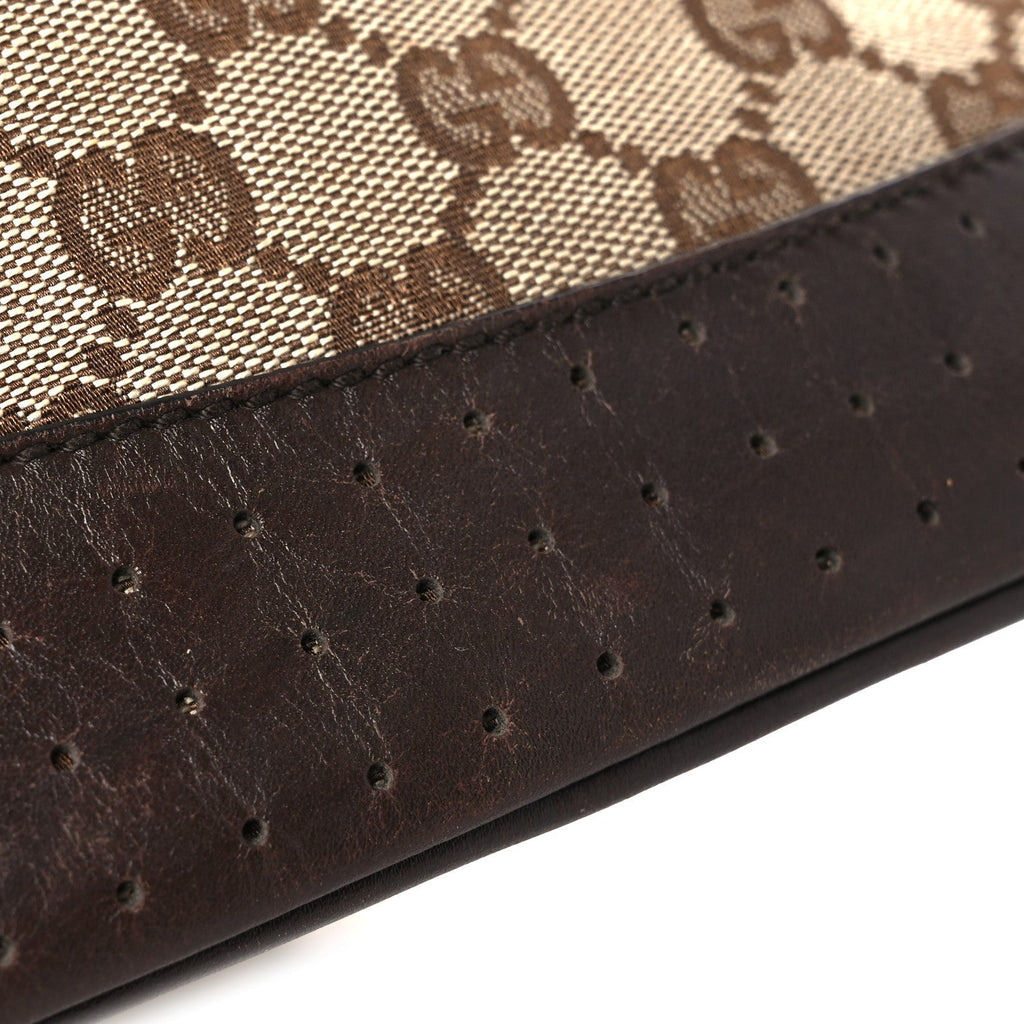Monogram Calfskin Perforated Medium Flat Messenger Bag Dark Brown