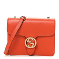 Dollar Calfskin Small Interlocking G Shoulder Bag Sun Orange