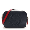 Dollar Calfskin Small Soho Disco Bag Blue Hibiscus Red Mystic White