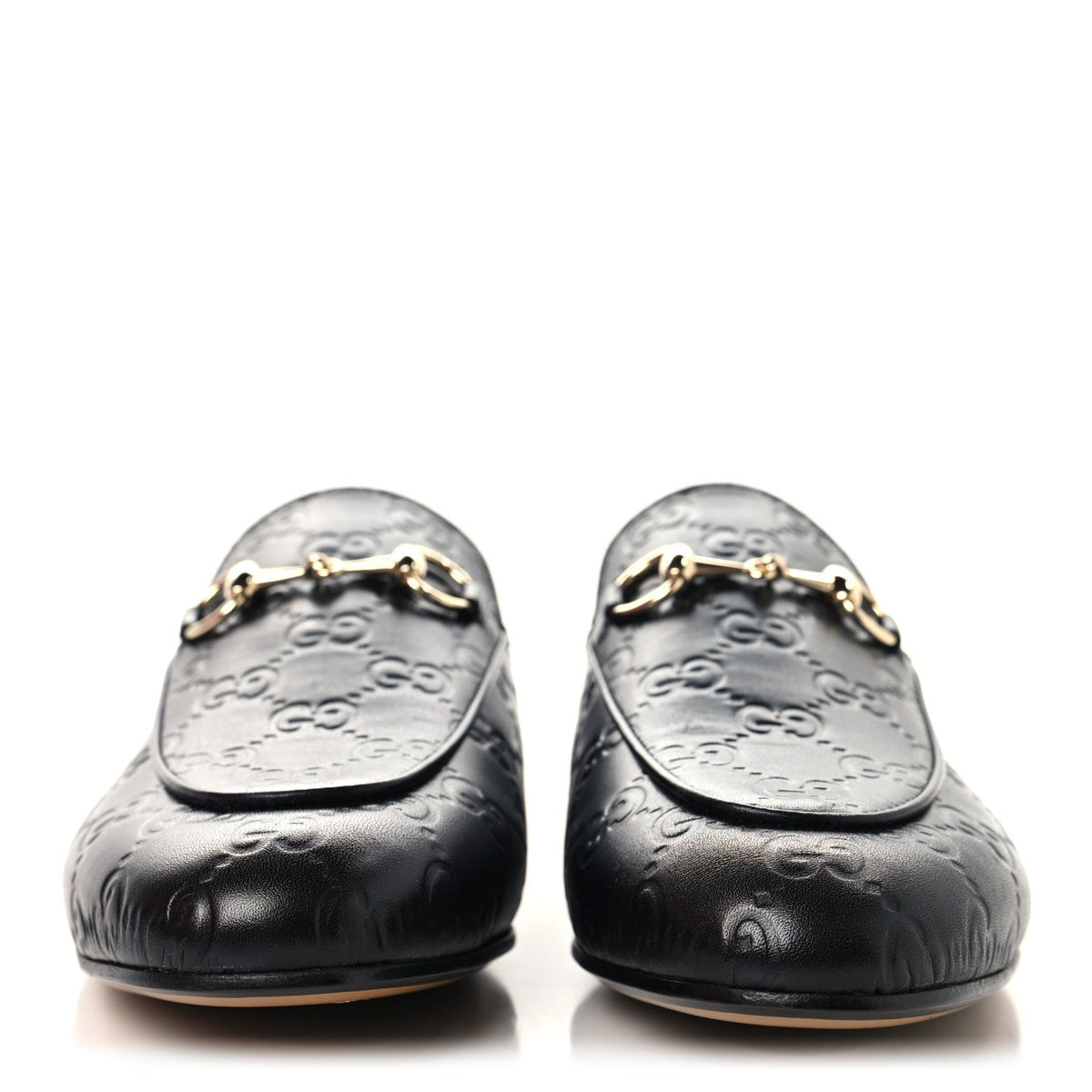 Glamour Calfskin Guccissima Womens Princetown Slippers 37.5 Black