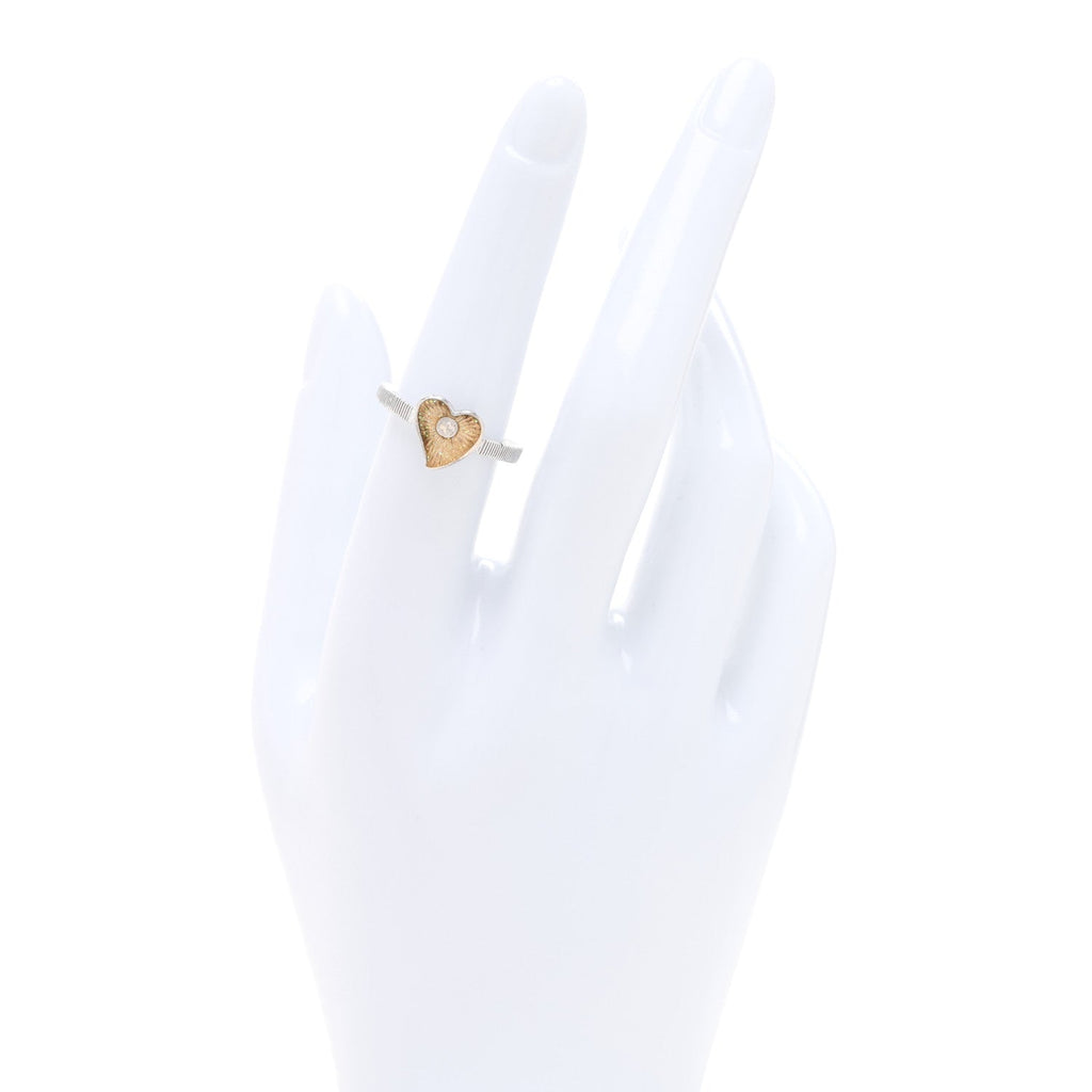 Sterling Silver Enamel GG Heart Ring 53 6.25 Iridescent