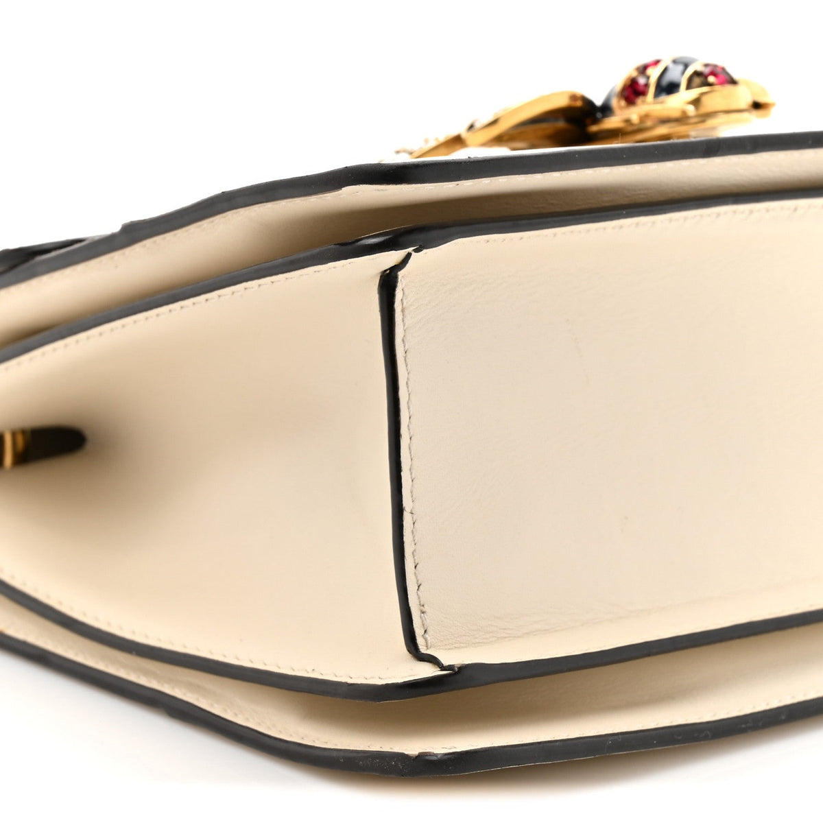 Calfskin Sylvie Web Small Queen Margaret Top Handle Bag White