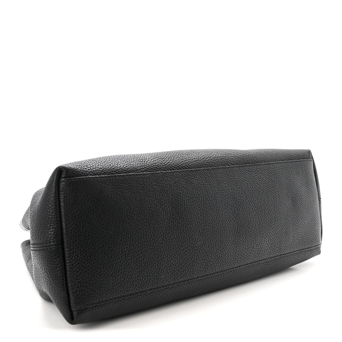 Pebbled Calfskin Medium Soho Chain Shoulder Bag Black