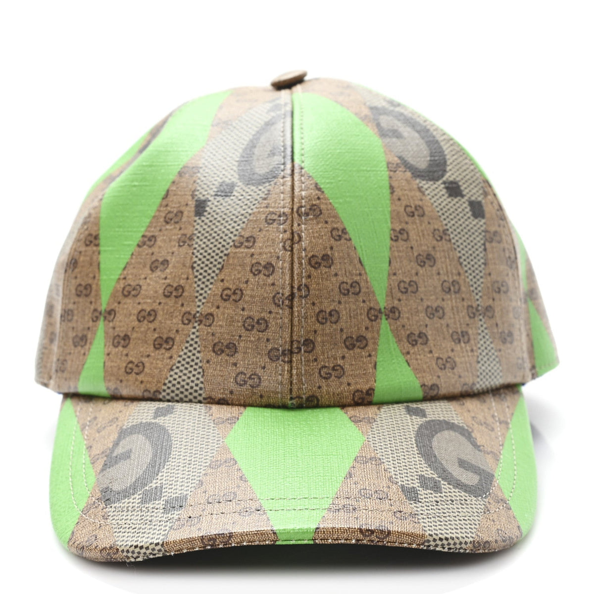 GG Supreme Monogram Mix Textured Patchwork Rhombus Baseball Hat XL Beige