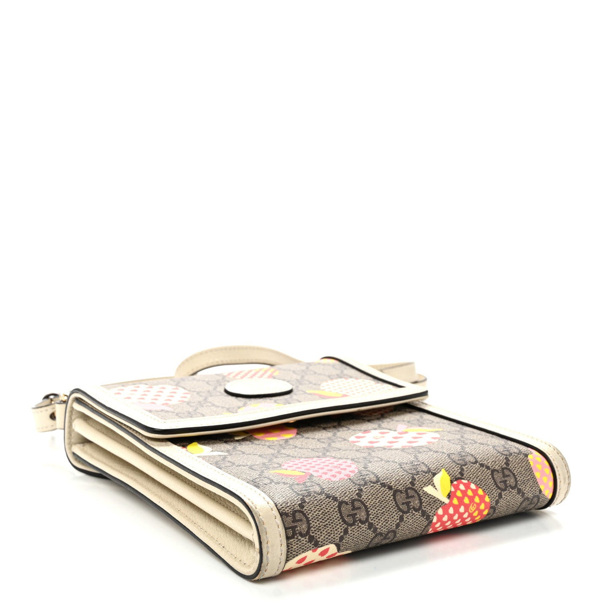 GG Supreme Monogram Les Pommes Retro Interlocking G Les Pommes Messenger Bag Beige Multicolor Mystic White