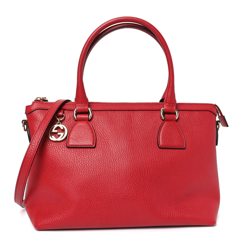 Dollar Calfskin GG Charm Satchel Red